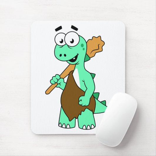 Een Cartoon Tyrannosaurus Rex Caveman. Muismat (Met muis)