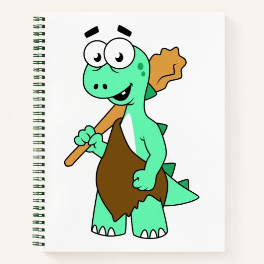 Een Cartoon Tyrannosaurus Rex Caveman. Notitieboek (Voorkant)