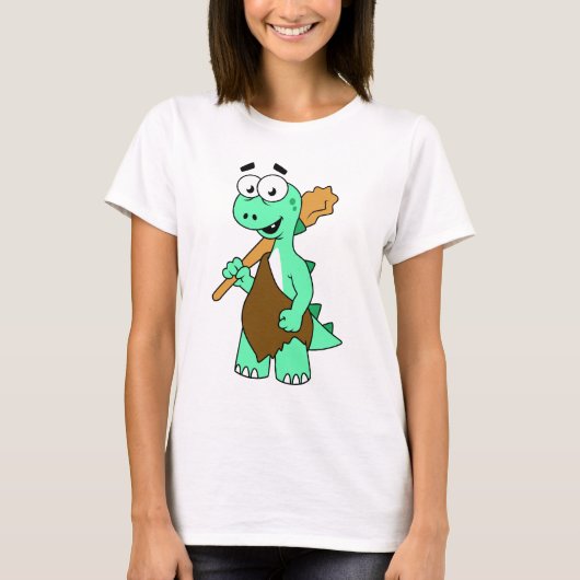 Een Cartoon Tyrannosaurus Rex Caveman. T-shirt (Voorkant)