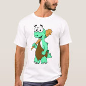 Een Cartoon Tyrannosaurus Rex Caveman. T-shirt (Voorkant)