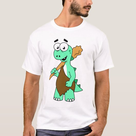 Een Cartoon Tyrannosaurus Rex Caveman. T-shirt (Voorkant)