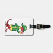 Een Cartoon Tyrannosaurus Rex verkleed als Napoleo Bagagelabel (Voorkant horizontaal)