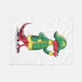 Een Cartoon Tyrannosaurus Rex verkleed als Napoleo Fleece Deken (Voorkant (Horizontaal))
