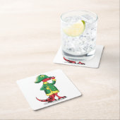 Een Cartoon Tyrannosaurus Rex verkleed als Napoleo Kartonnen Onderzetters (Insitu)