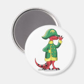 Een Cartoon Tyrannosaurus Rex verkleed als Napoleo Magneet (Voorkant / Achterkant)