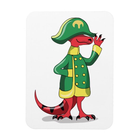 Een Cartoon Tyrannosaurus Rex verkleed als Napoleo Magneet (Verticaal)