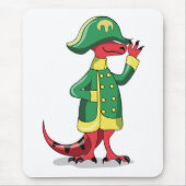 Een Cartoon Tyrannosaurus Rex verkleed als Napoleo Muismat (Voorkant)