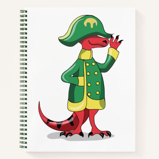 Een Cartoon Tyrannosaurus Rex verkleed als Napoleo Notitieboek (Voorkant)