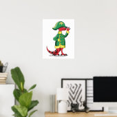 Een Cartoon Tyrannosaurus Rex verkleed als Napoleo Poster (Thuiskantoor)