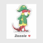 Een Cartoon Tyrannosaurus Rex verkleed als Napoleo Sticker (Vel)
