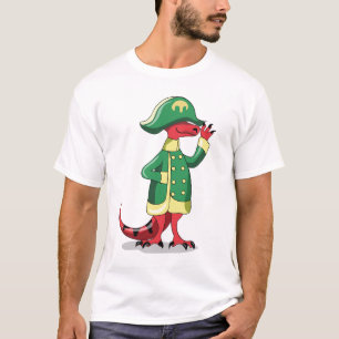 Een Cartoon Tyrannosaurus Rex verkleed als Napoleo T-shirt