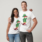 Een Cartoon Tyrannosaurus Rex verkleed als Napoleo T-shirt (Unisex)