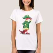 Een Cartoon Tyrannosaurus Rex verkleed als Napoleo T-shirt (Voorkant)