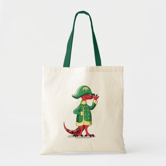 Een Cartoon Tyrannosaurus Rex verkleed als Napoleo Tote Bag (Voorkant)