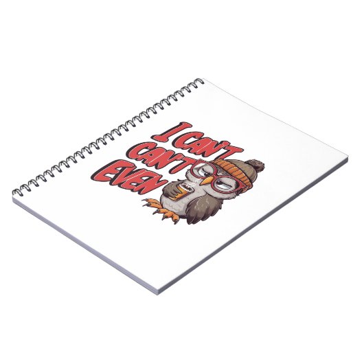 Een cartoon uil met een muts en een grote bril notitieboek (Linkerzijde)