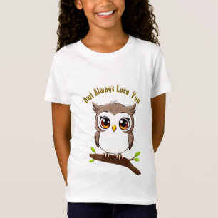 Een Cartoon Uil op een Branch T-Shirt