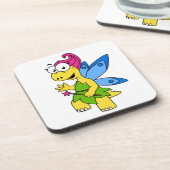 Een Cartoon van een Fairysaur dinosaurus. Bier Onderzetter (Linkerzijde)