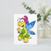 Een Cartoon van een Fairysaur dinosaurus. Briefkaart (Staand voorkant)
