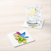 Een Cartoon van een Fairysaur dinosaurus. Kartonnen Onderzetters (Insitu)