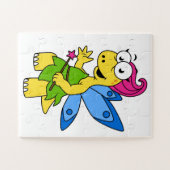 Een Cartoon van een Fairysaur dinosaurus. Legpuzzel (Horizontaal)