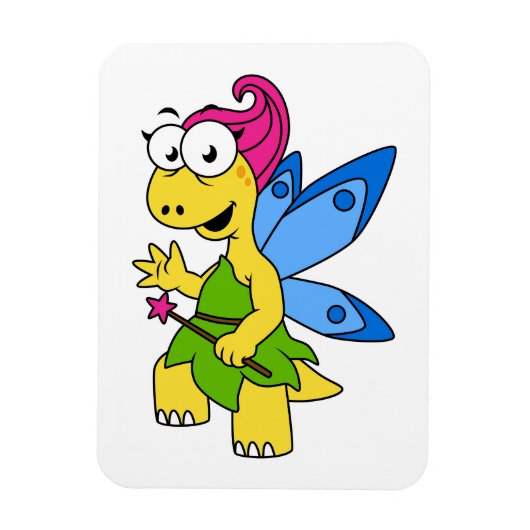 Een Cartoon van een Fairysaur dinosaurus. Magneet (Verticaal)