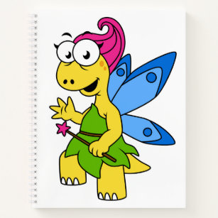 Een Cartoon van een Fairysaur dinosaurus. Notitieboek