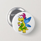 Een Cartoon van een Fairysaur dinosaurus. Ronde Button 5,7 Cm (Voorkant /achterkant)