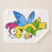 Een Cartoon van een Fairysaur dinosaurus. Sherpa Deken (Voorkant (horizontaal))