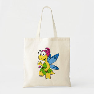 Een Cartoon van een Fairysaur dinosaurus. Tote Bag