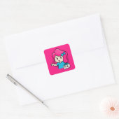 Een cartoonesk vierkante sticker (Envelop)