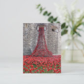 Een cascade van papavers in de toren van Londen Briefkaart (Staand voorkant)