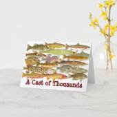 Een cast van duizenden - Humorous Fish Kaart (Gele Bloem)