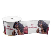 Een Cavalier kerstfeest! CKCS-lint Satijnen Lint (Spoel)