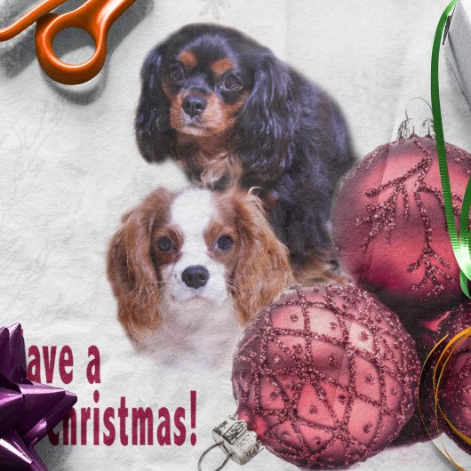 Een Cavalier kerstfeest! CKCS-themapapier Tissuepapier