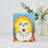 Een Cclown circus fantasy art briefkaart print (Staand voorkant)