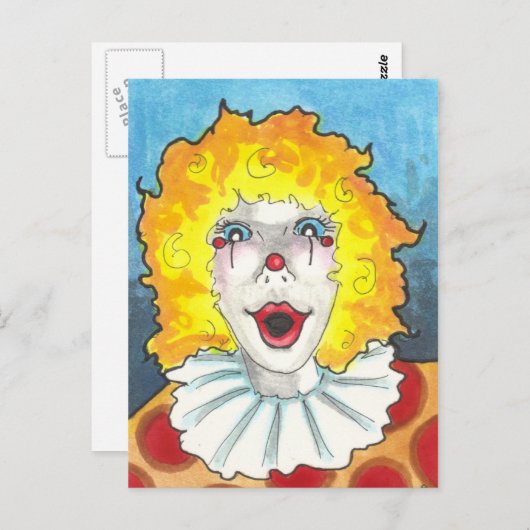 Een Cclown circus fantasy art briefkaart print (Voorkant / Achterkant)