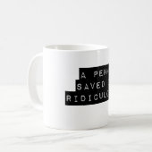 Een cent gered koffiemok (Voorkant links)