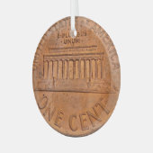 Eén cent kerstmis glas ornament (Voorkant links)