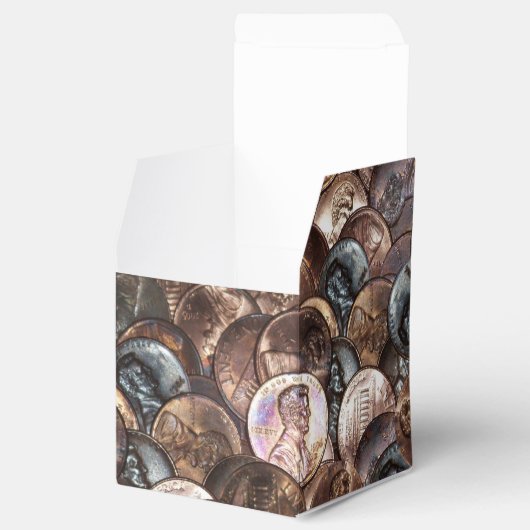 Eén cent Penny Spread Background Bedankdoosjes (Geopend)