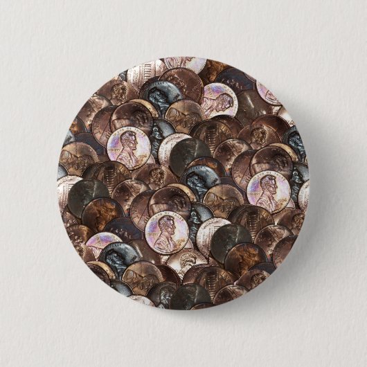 Eén cent Penny Spread Background Ronde Button 5,7 Cm (Voorkant)