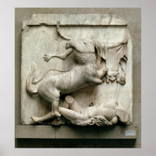 Een centrale triomfering over een laptop poster