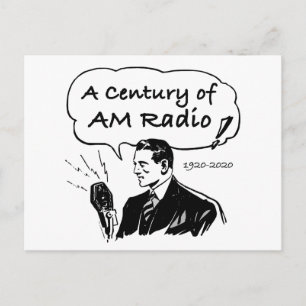 Een centrum van de radio-omroep AM Briefkaart
