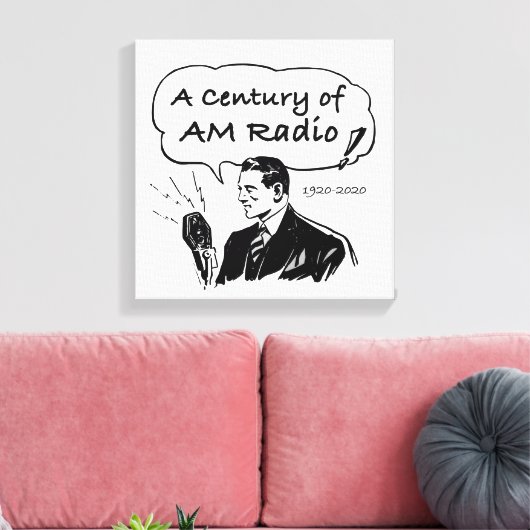 Een centrum van de radio-omroep AM Canvas Afdruk (Insitu (Woonkamer))