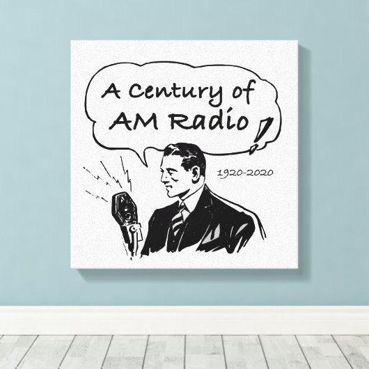 Een centrum van de radio-omroep AM Canvas Afdruk (Insitu (Houten vloer))