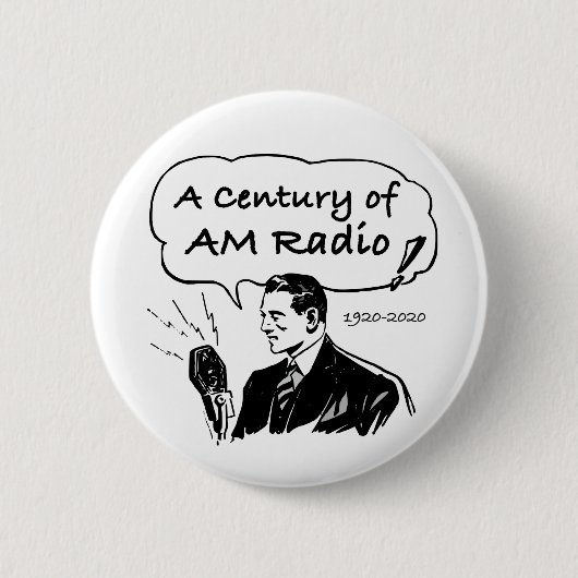 Een centrum van de radio-omroep AM Ronde Button 5,7 Cm (Voorkant)
