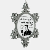 Een centrum van de radio-omroep AM Tin Sneeuwvlok Ornament (Links)