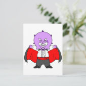 Een Ceratops dinosaurus verkleed als graaf Dracula Briefkaart (Staand voorkant)