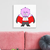 Een Ceratops dinosaurus verkleed als graaf Dracula Canvas Afdruk (Insitu (Woonkamer))