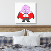 Een Ceratops dinosaurus verkleed als graaf Dracula Canvas Afdruk (Insitu (Slaapkamer))