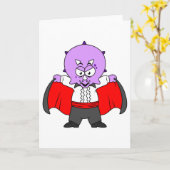 Een Ceratops dinosaurus verkleed als graaf Dracula Kaart (Gele Bloem)